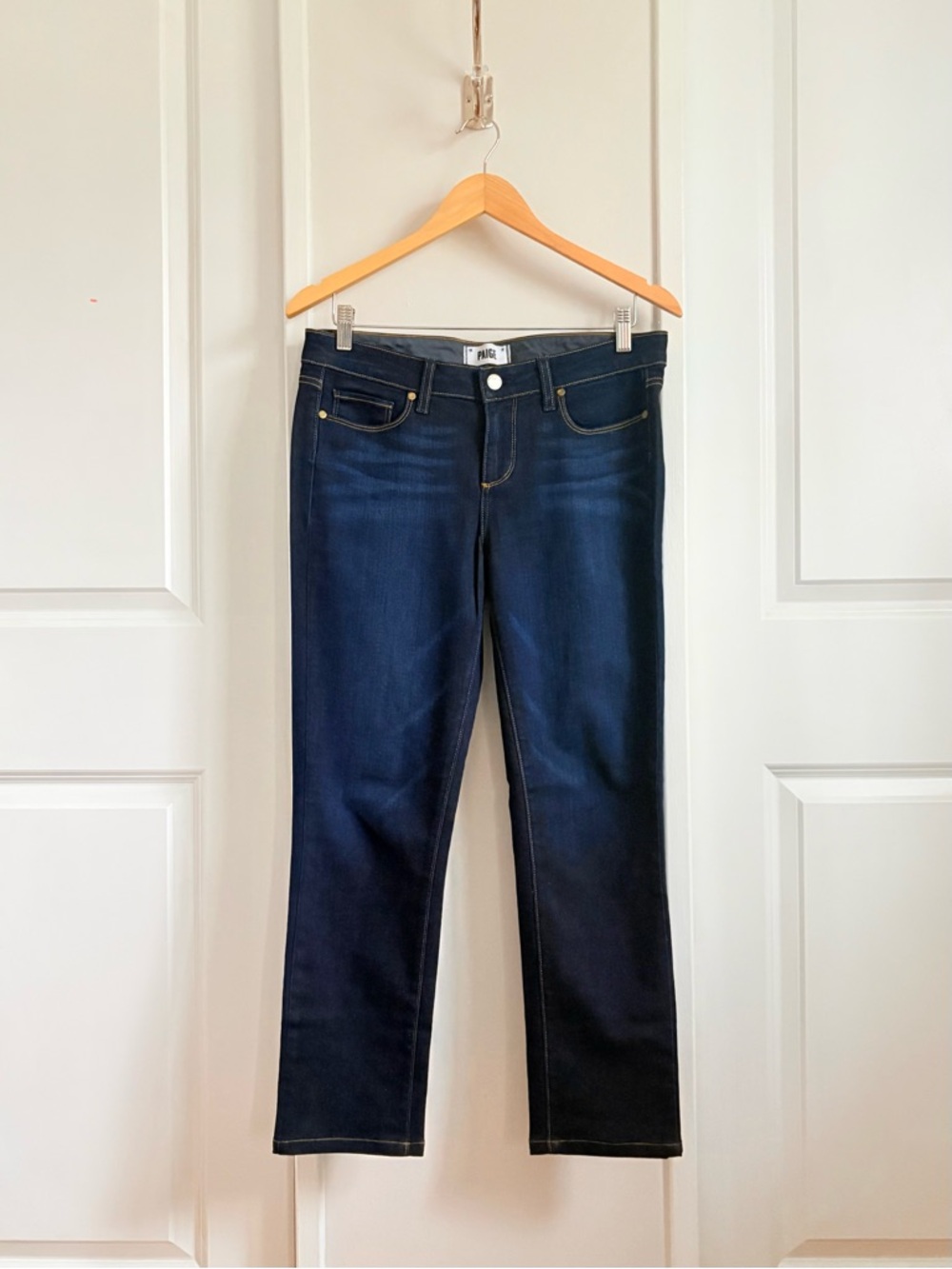 PAIGE Skyline Skinny Jeans | Dark Wash | Size 29 | Ankle Crop